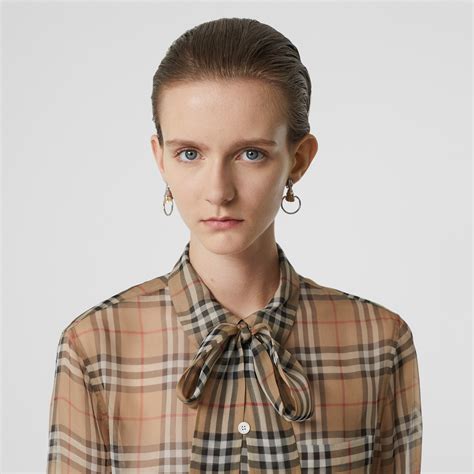 burberry tie neck blouse|Burberry tie vintage.